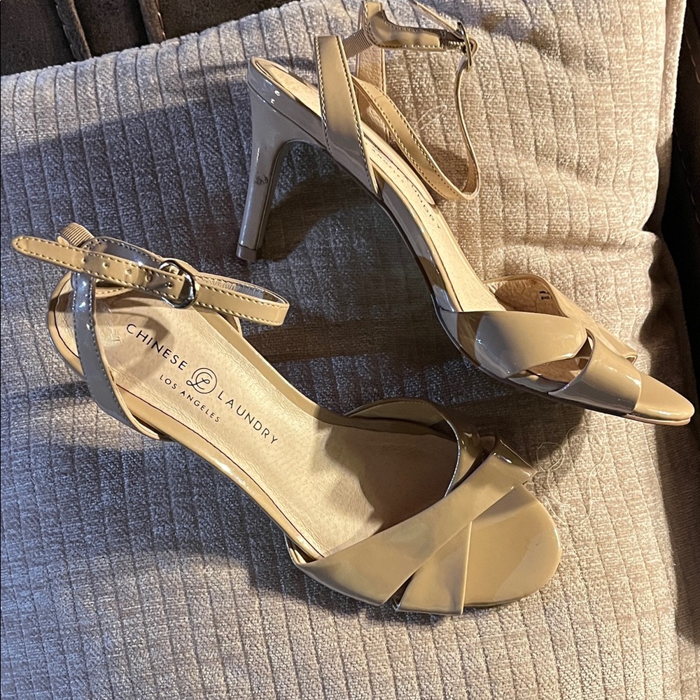 Chinese Laundry Beige Strappy Heels